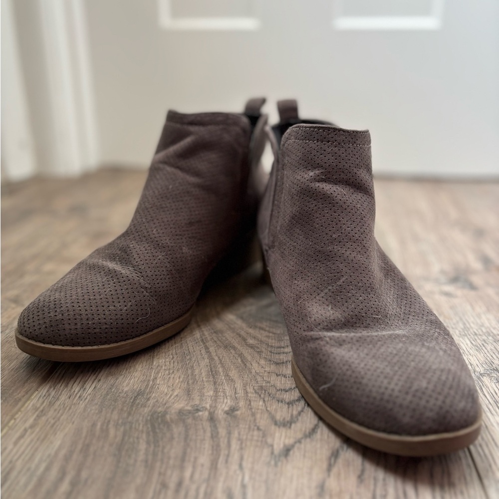 Target Gray Leather Booties